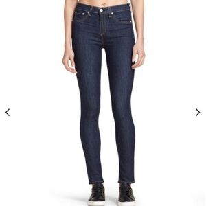 NEW Rag & Bone Jeans Sz 25 Harrow 10” Skinny 98% Cotton Dark Blue Denim